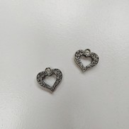 Ciondolo a cuore "Oldsilver" colore argento anticato 